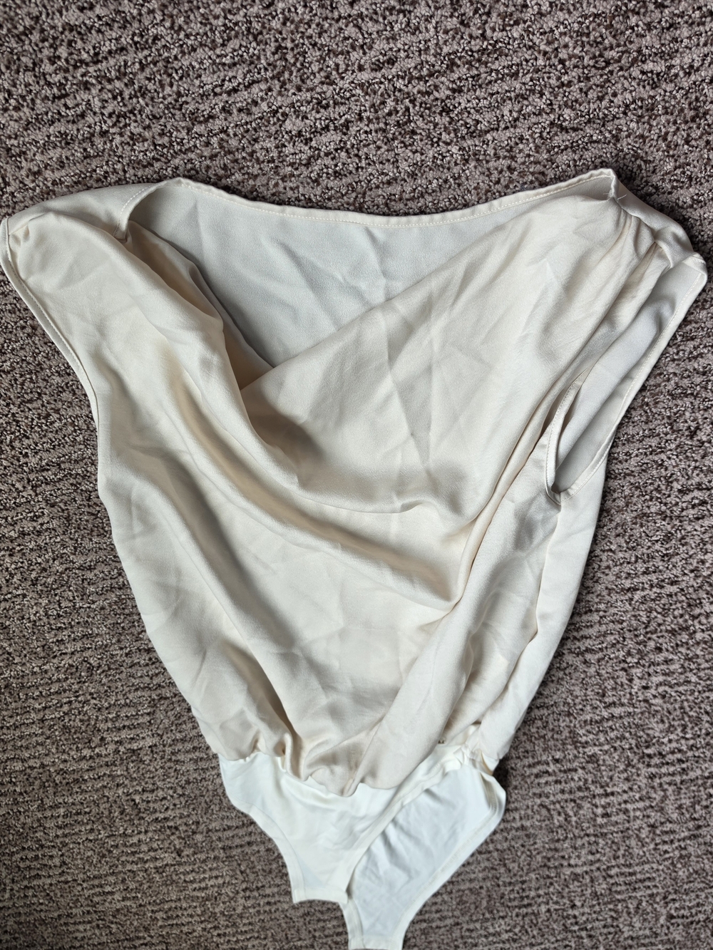 SHEIN Cream Lace-Trim Bodysuit
